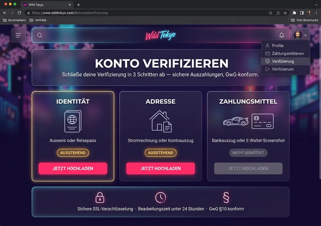 Konto-Verifizierung (KYC) – Wild Tokyo